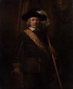 REMBRANDT Harmenszoon van Rijn Portrait of Floris soop as a Standard-Bearer (mk33) oil painting